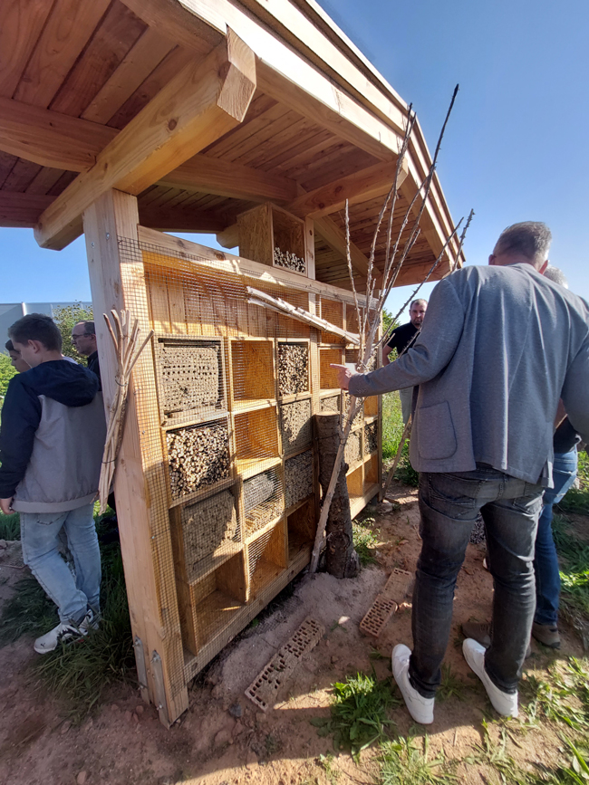 Insektenhotel von Nahem