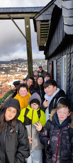 Schüler auf dem Stadtturm